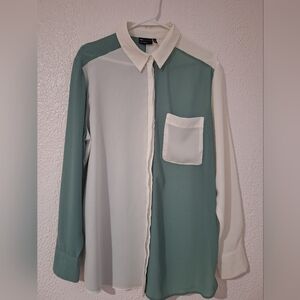 ASOS Green and White Blouse Classic Design